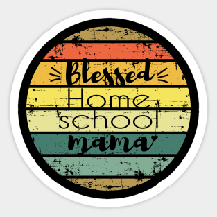 Blessed homeschool mama retro sun Sticker